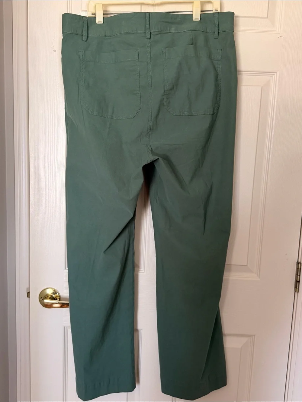 J.Crew High Rise Straight Leg Cotton Linen Patch-Pocket Pants Sage Green Size 34